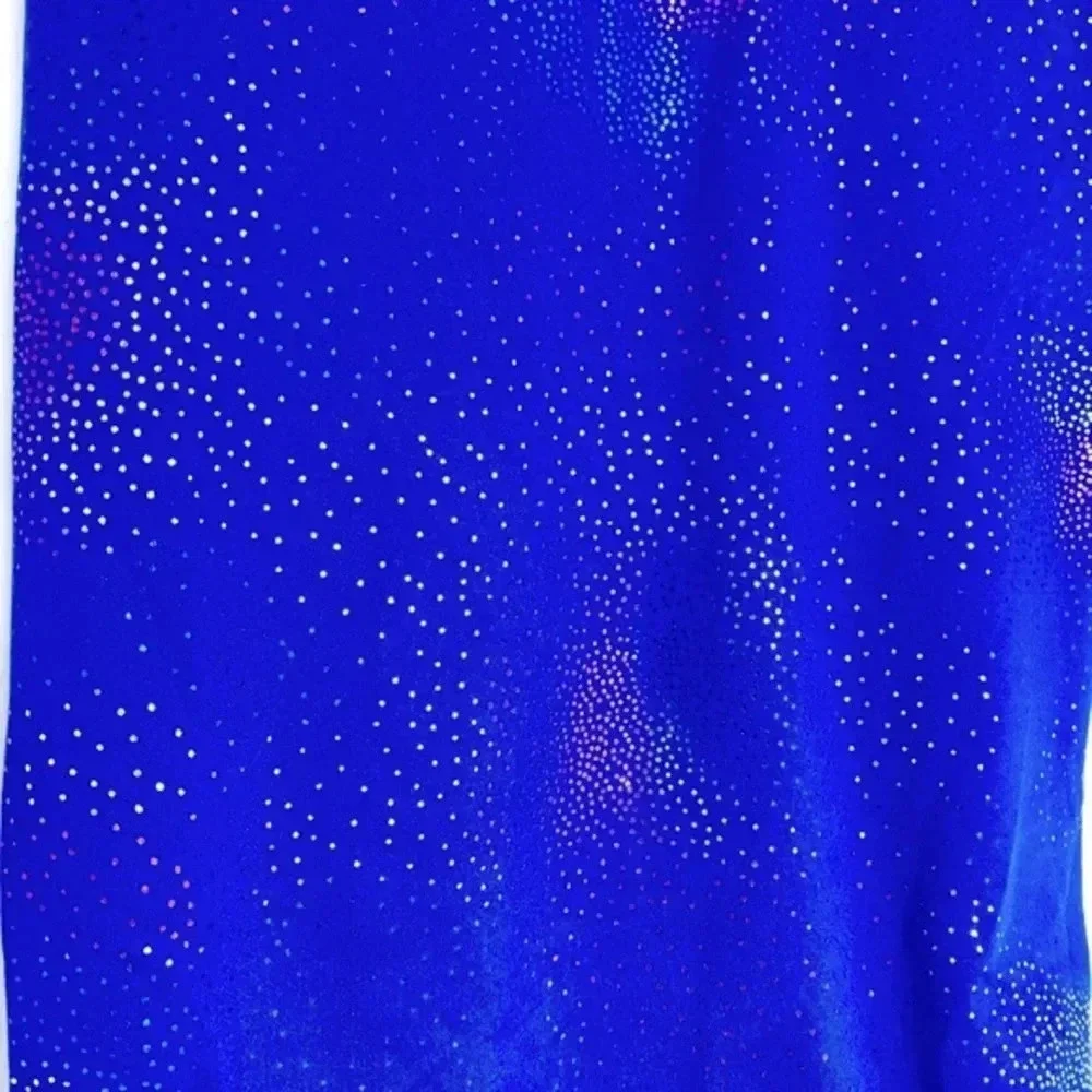 Girls Size 10 Sparkly Blue One Piece Swimsuit NWT Galaxy Print